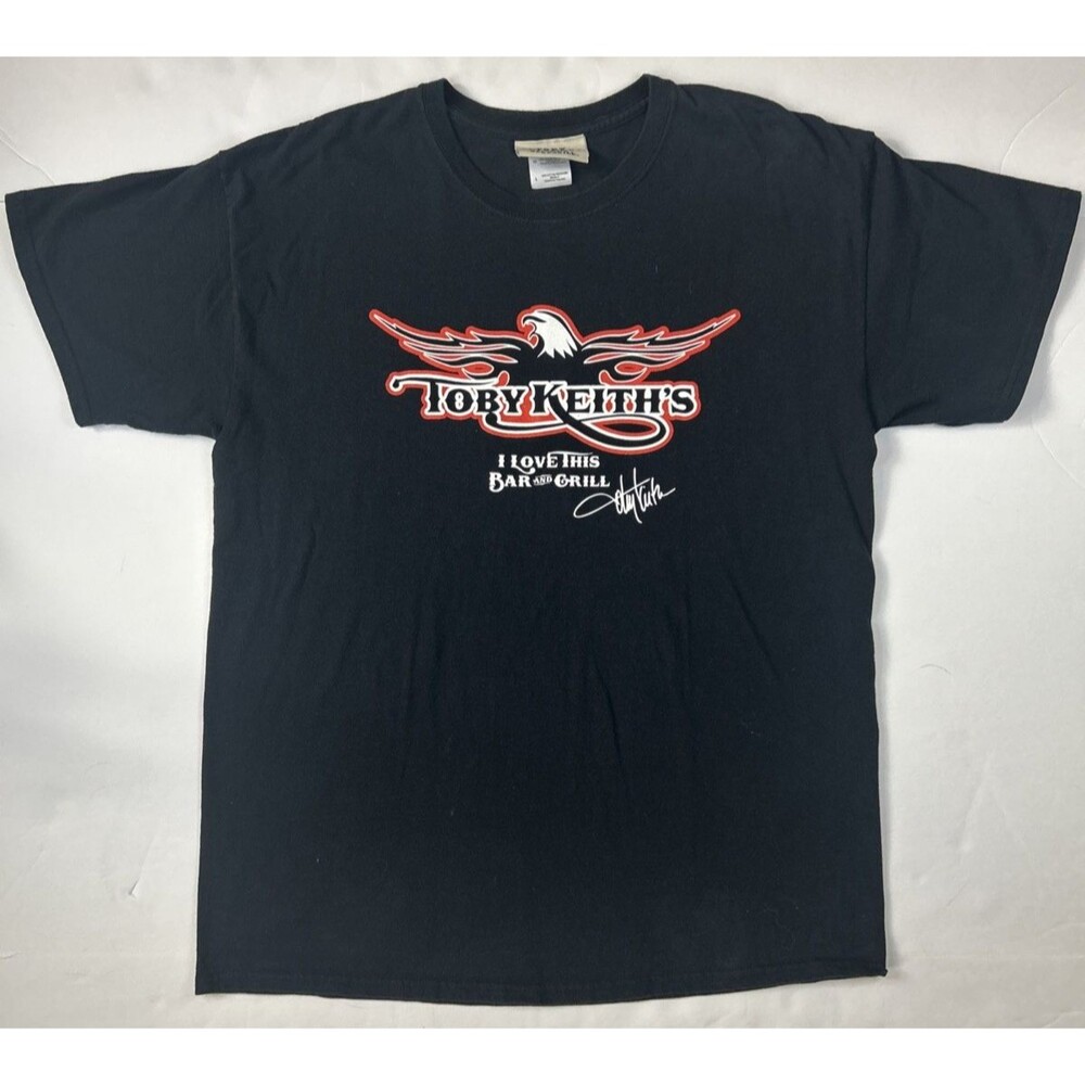 Toby Keith Shirt Adult Large Blac I Love This Bar & Grill Short Sleeve